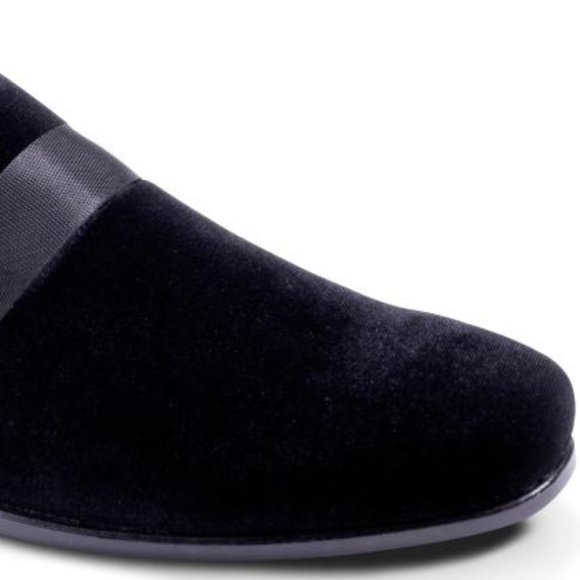 MONTIQUE      Men's Solid Velvet Black Fashion Slip-On Shoes          S91 - Picture 2 of 4